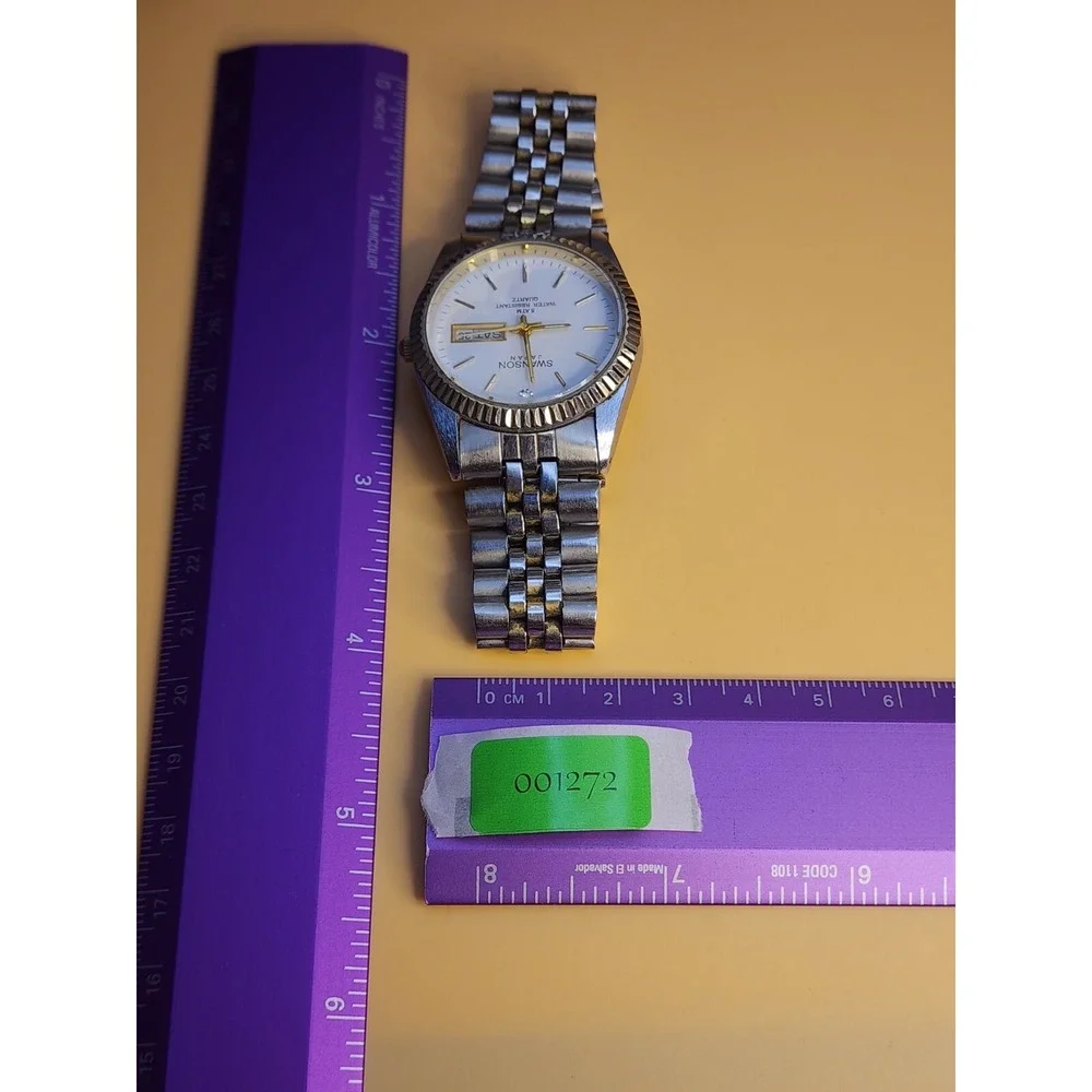 Vtg‎ SWANSON Miyota Women's Watch Two-Tone Day & Date  New Battery FREE $HIP!!